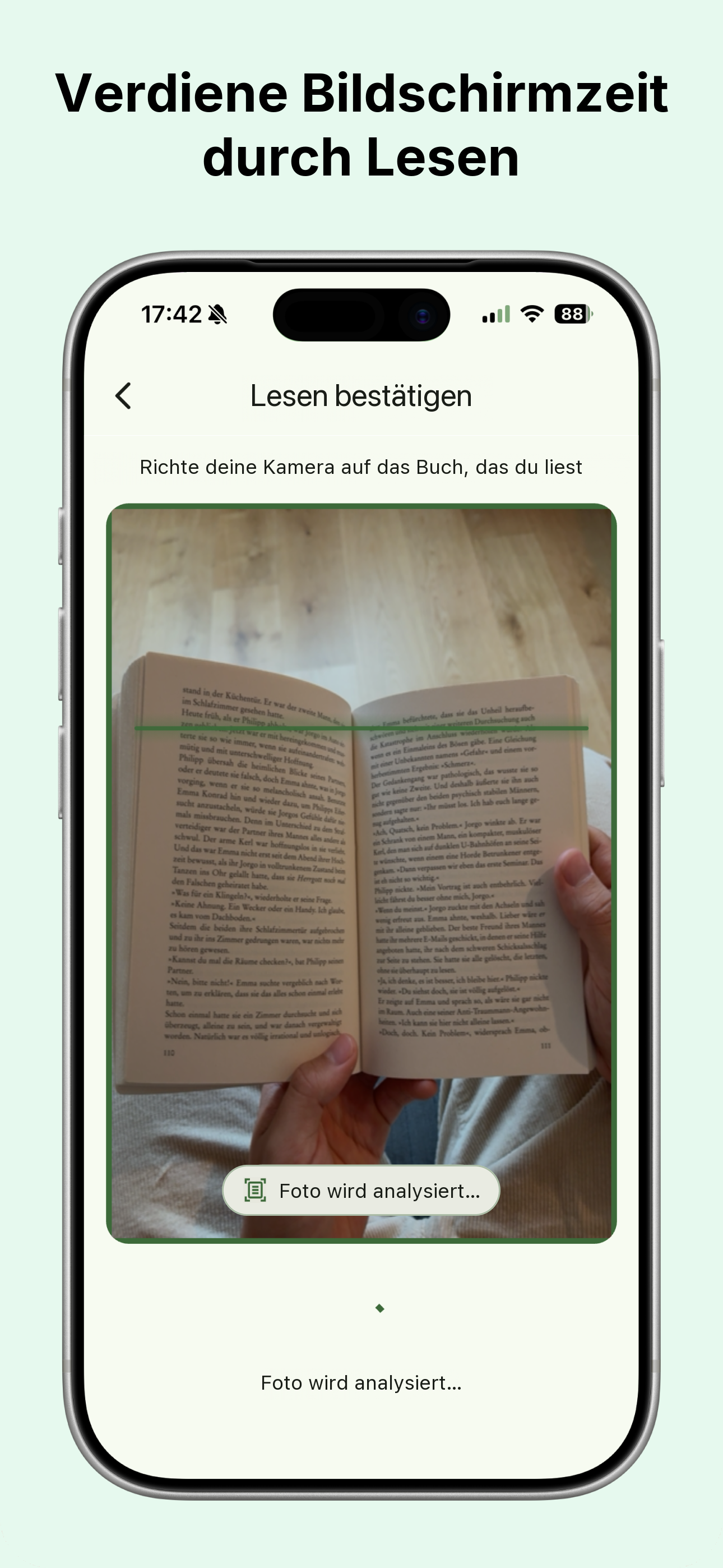 Sprout Bildschirm zum Scannen von Büchern