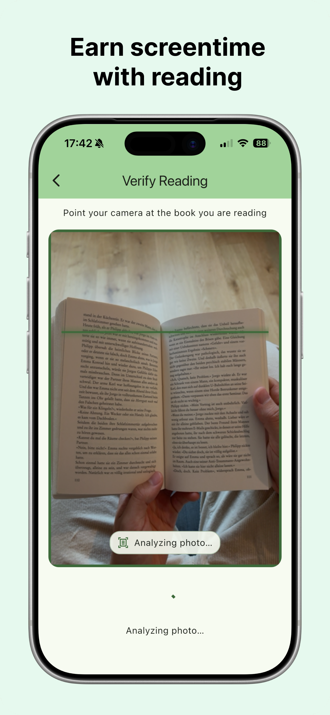 Sprout book scanning activity screen
