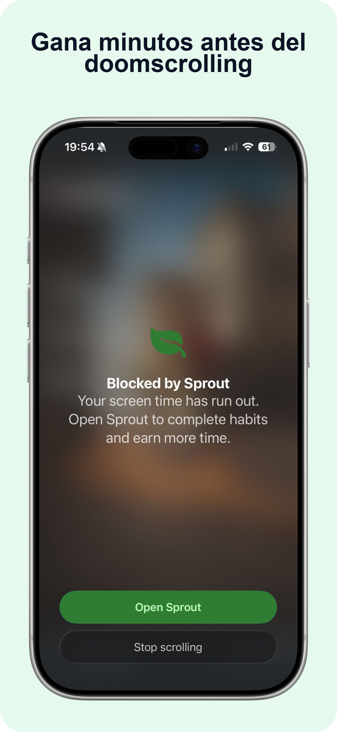 Pantalla de actividad de ejercicio en Sprout
