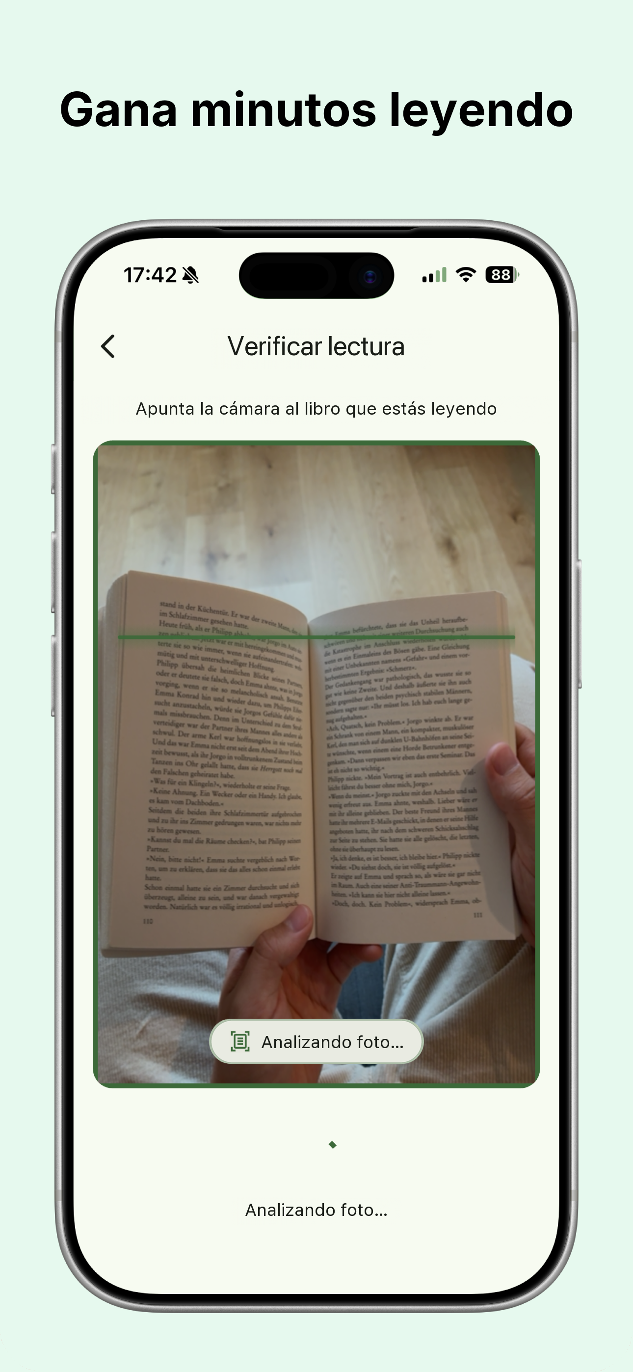 Pantalla de escaneo de libros en Sprout